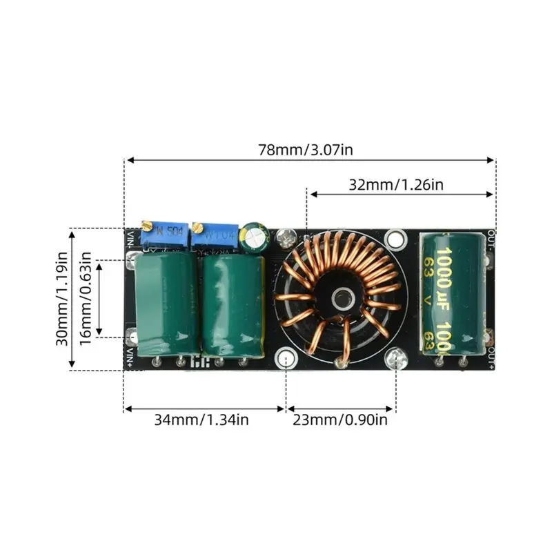 AS95 300W 20A High Power Down Buck Module DC 17-100V to 3-50V Adjustable Step Down Power Supply CV CC
