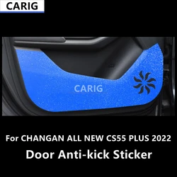 For CHANGAN ALL NEW CS55 PLUS 2022 Door Anti-kick Sticker Modified Carbon Fiber Pattern Interior Car Film Accessories