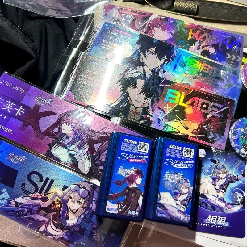 Anime Honkai:Star Rail HD Reverse Direction Laser Paper Ticket Bookmark Postcard for Fans Gifts Collections Book Page Keychain