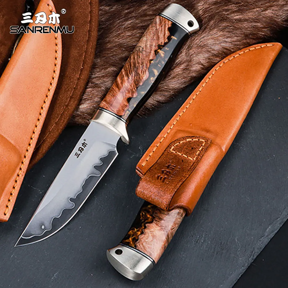 

SANRENMU S791 SLD Triple Steel Outdoor Straight Knife Edc Camping Hunting Wilderness Survival Utility Knives