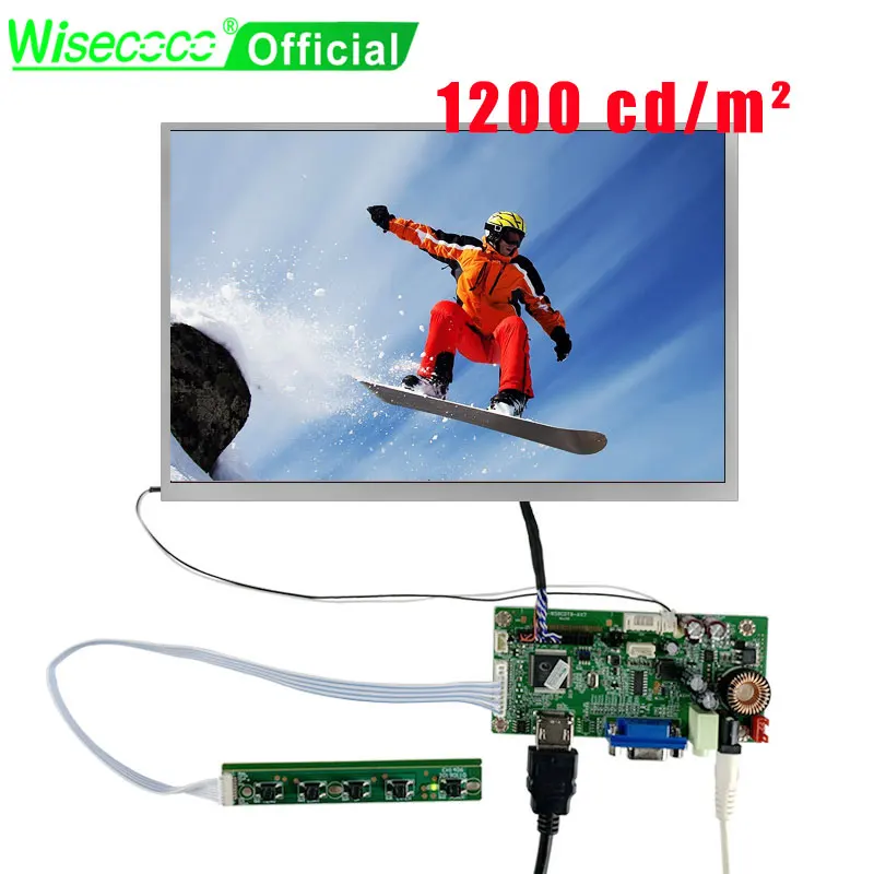 

Wisecoco 10.1 inch Touch Screen 1280x800 1000 nits High Brightness Sunlight Readable LCD Display With hdm-i VGA Driver Board