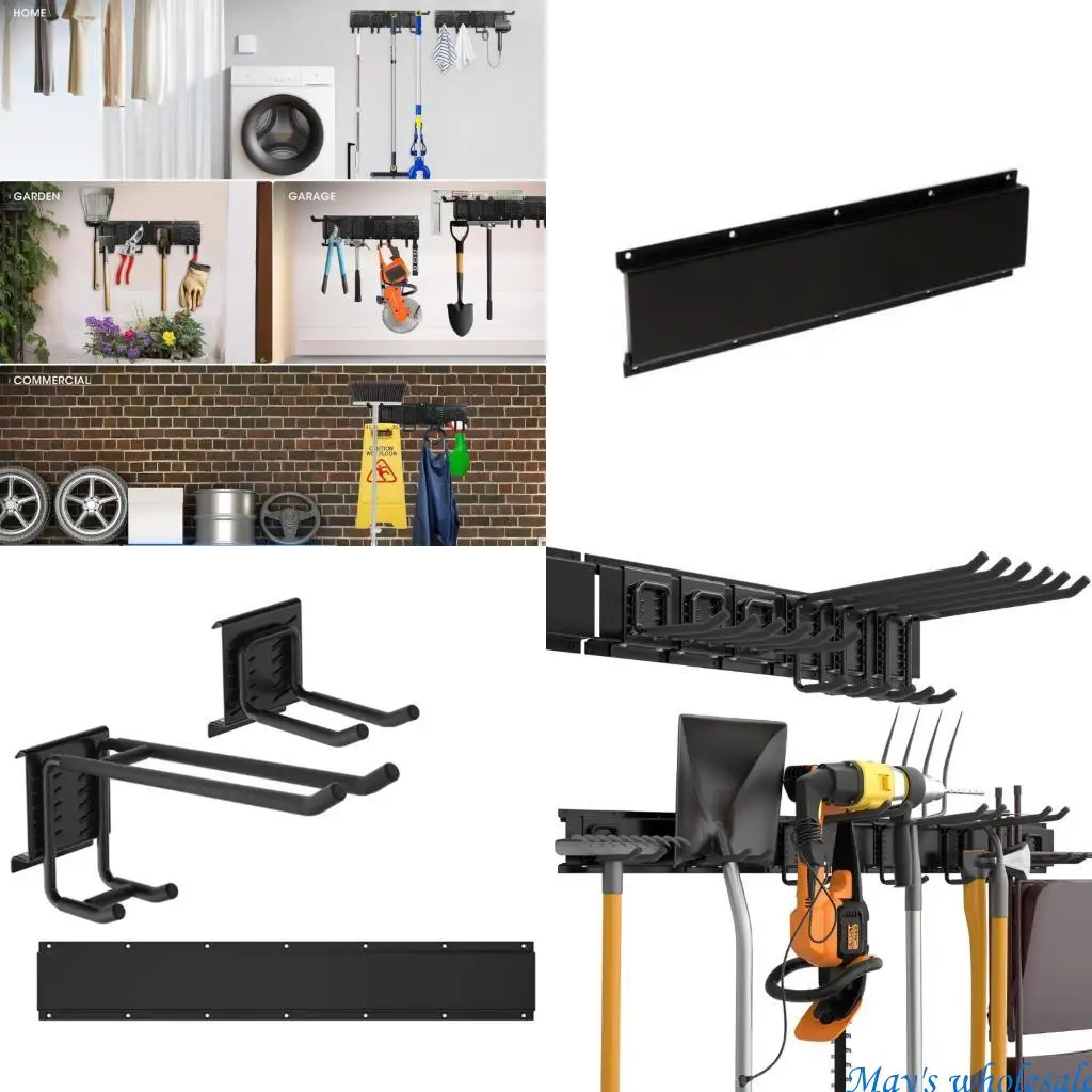 

Industrial Wall Storage Rack with Multiple Hook Garage Organizers for Garden 448A