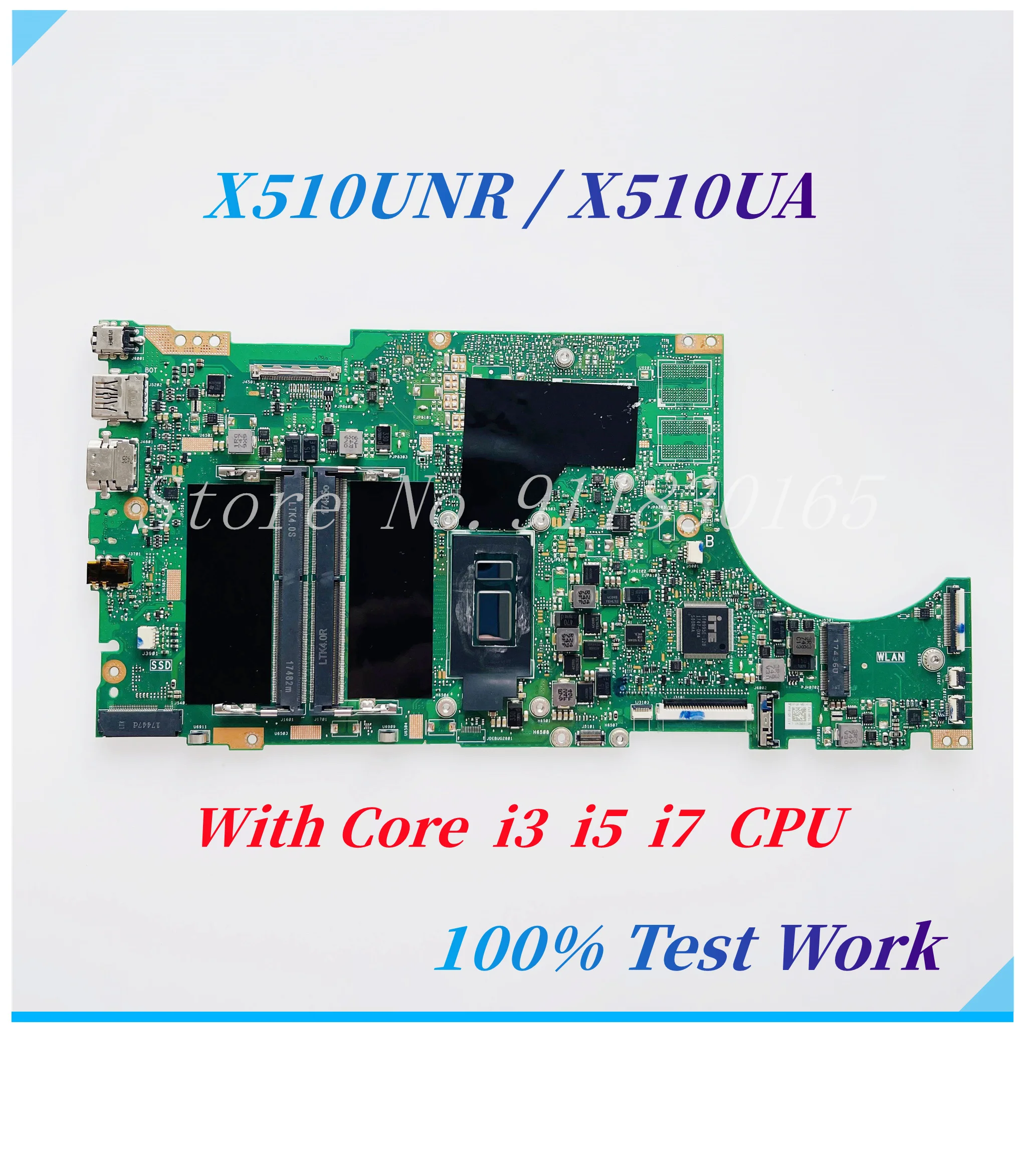 

X510UNR Mainboard For ASUS X510UF X510UA X510UQ S5100UR S5100U Laptop Motherboard With Core i3 i5 i7 CPU UMA DDR4 100% Test