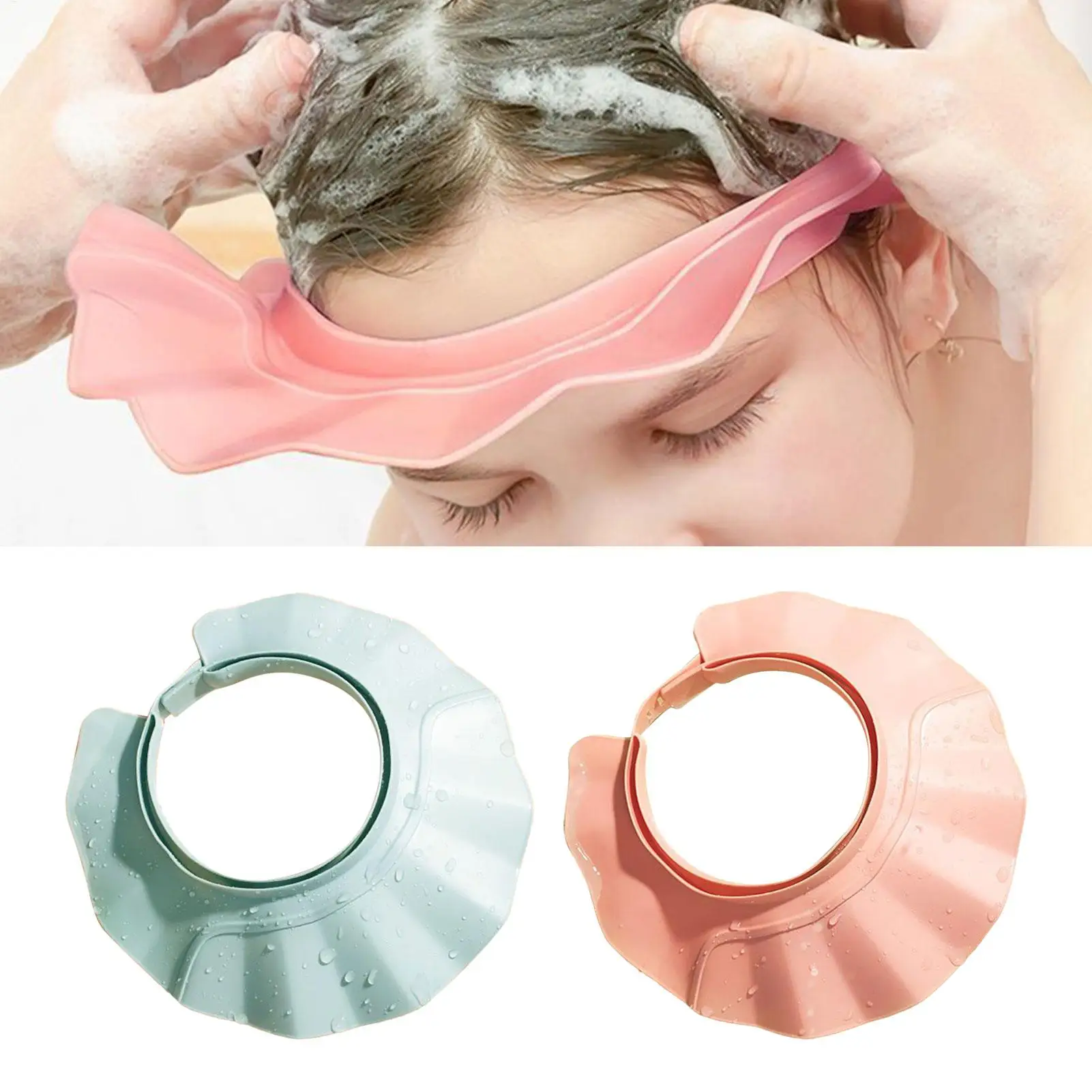 Adjustable Shower Caps Ear Protection Safe Shampoo Bathing Soft Hat PP Material Reusable Multi-Functional Sun Hat