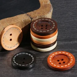 100pcs Round Wood Buttons With 2/4 Holes For DIY Clothing Sewing Decorative Coat Sweater Cardigan Clothing Buttons High Quality