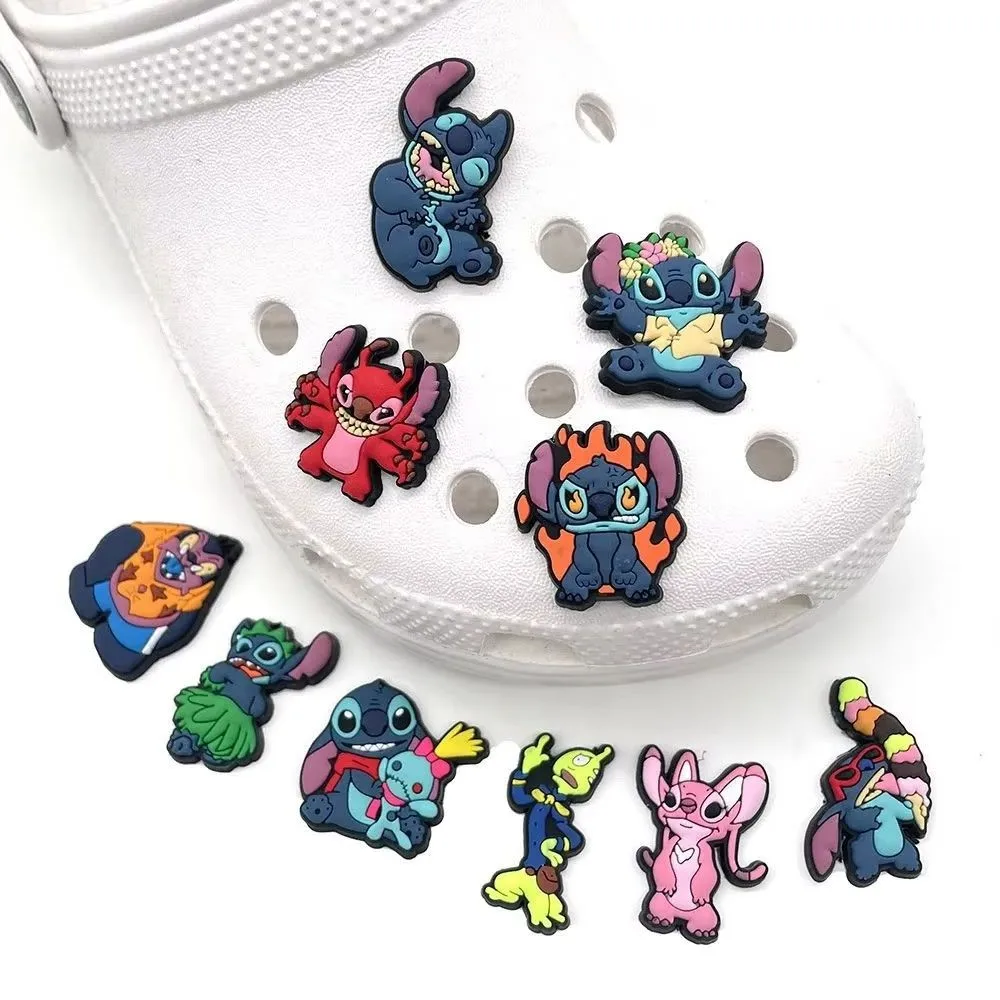

MINISO Cartoon Stitch Clogs charms DIY stere Shoe Flower Decorative Buckles Detachable Clogs Decorations Children gift