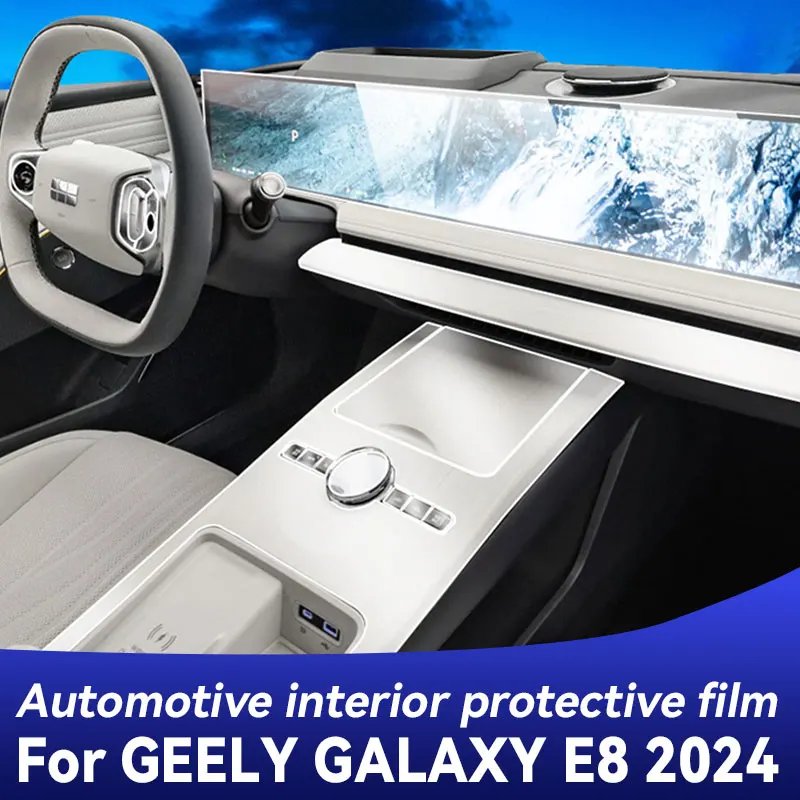 

For GEELY GALAXY E8 2024 Gearbox Panel Dashboard Navigation Automotive Interior Protective Film TPU Anti-Scratch Sticker