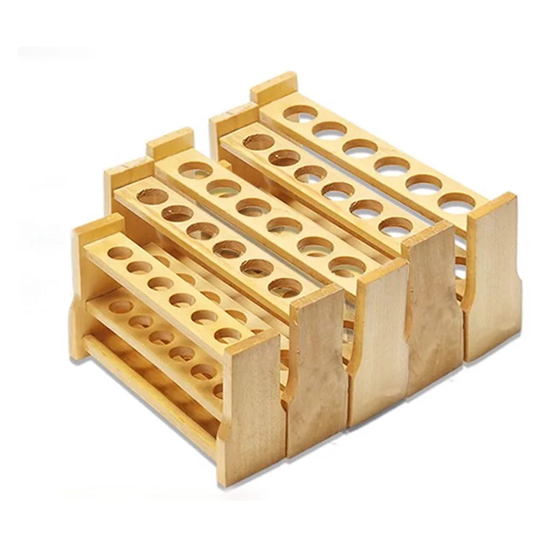 Lab 6 and 12 Holes Wooden Test Tube Rack Colorimetric Test tube Stand