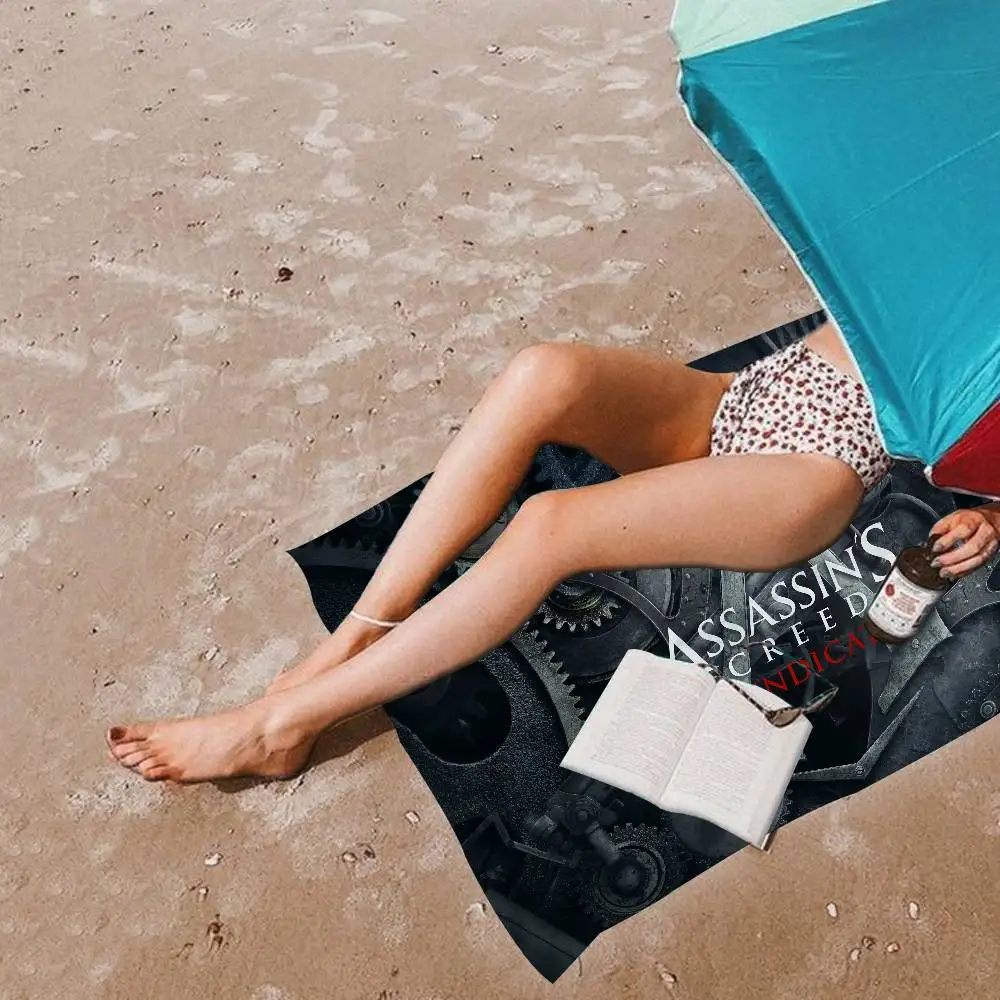Game A-Assassins C-Creeds Microfiber Printed Beach Towel Mountain Climbing Yoga Beach Swimming Running Absorbent Soft Towel