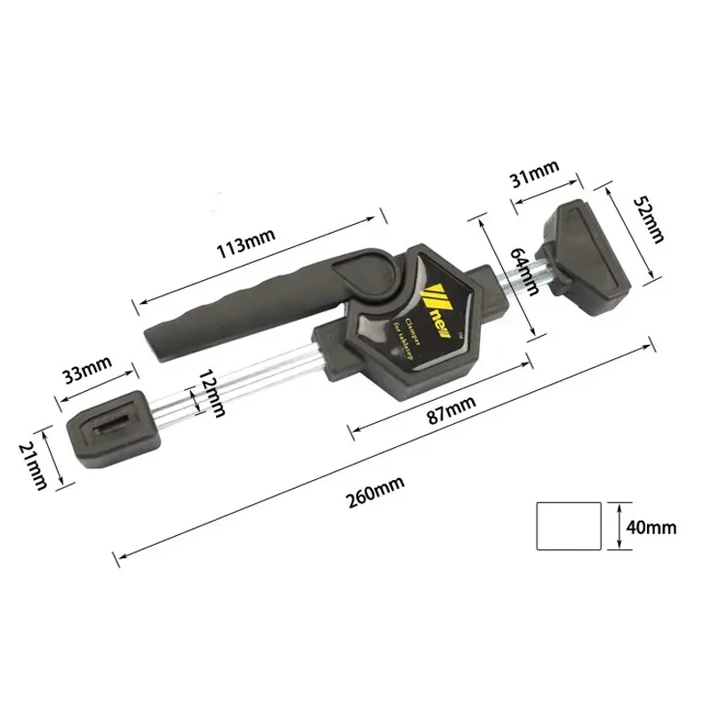 Wnew 2PCS MFT Table Clamps Bench Dog Clamps Quick Ratchet Release Speed Squeeze Woodworking Clamp for Workbench19/ 20mm Dog Hole