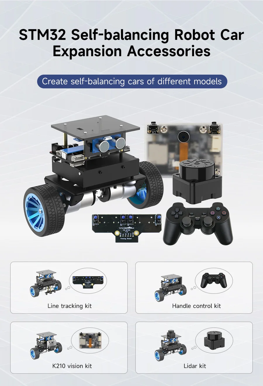 Yahboom 2WD Hohe Konfiguration STM32 Selbstbalance Auto Pädagogische Smart Roboter Erweiterung Zubehör Kit DIY Elektronische Teile – Detail 2