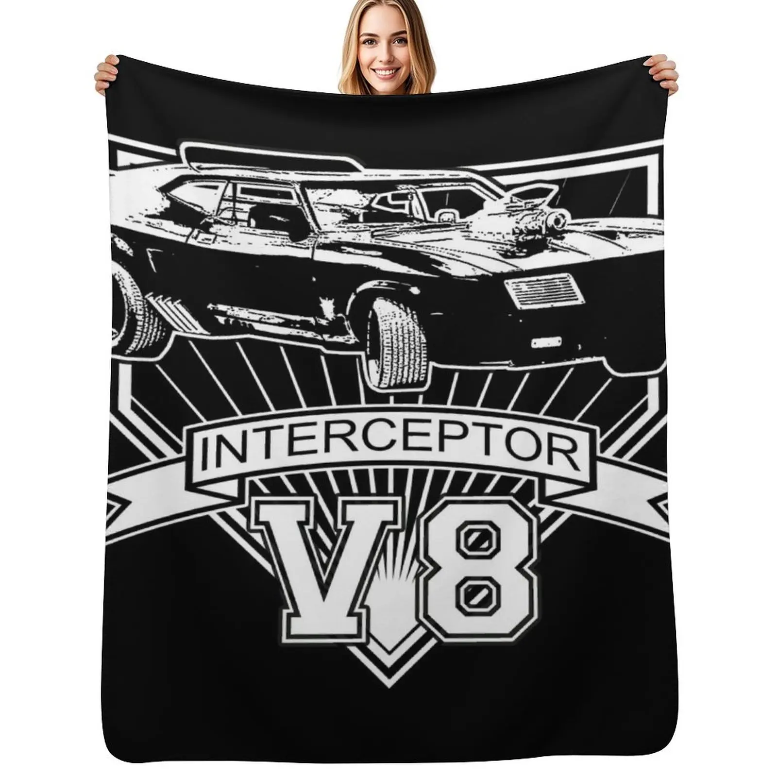 Mad Max V8 Interceptor Throw Blanket Beach Polar Vintage Loose Travel Blankets