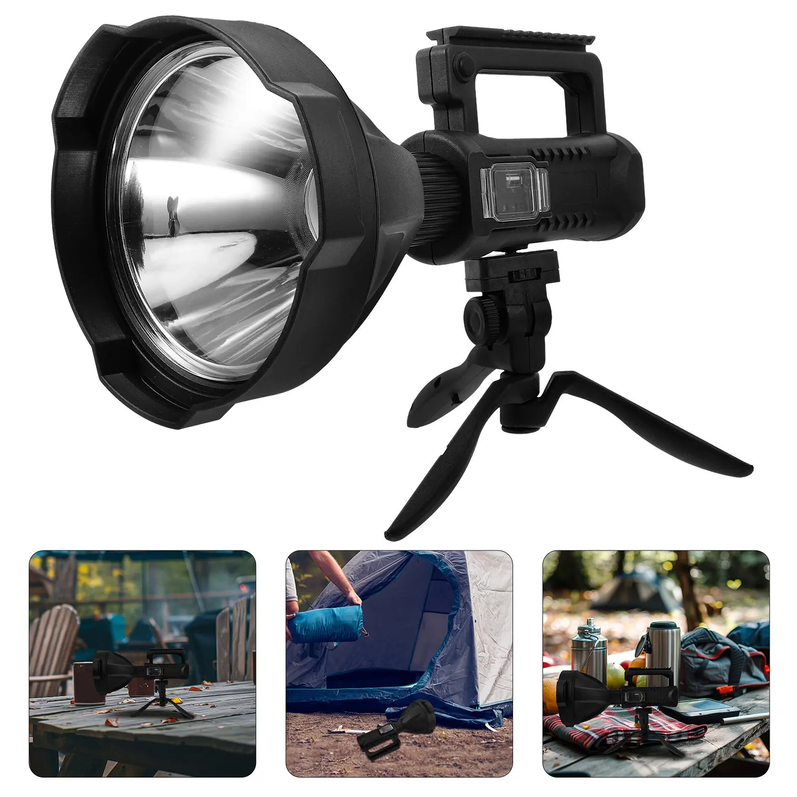 1Pcs LED Outdoor Torch Rechargeable Long Distance Flashlight Waterproof Shockproof Portable Light for Emergency Camping
