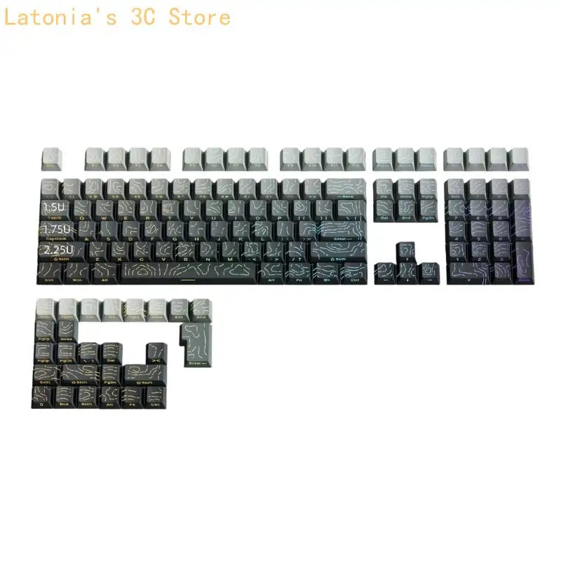 97-Tasten, seitlich bedruckte Tastenkappen, professionelle PBT-Konturlinien, OEM-Höhen-Upgrades für mechanische PC-Tastaturen – Detail 7