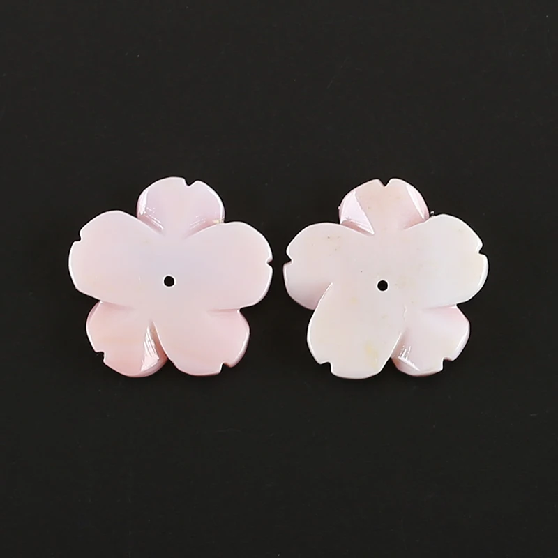 Natural Wholesale Pink Conch Shell (Made Of Powder Of Shell,Color Is Enhanced )Carved Flowers Women Earring Bead