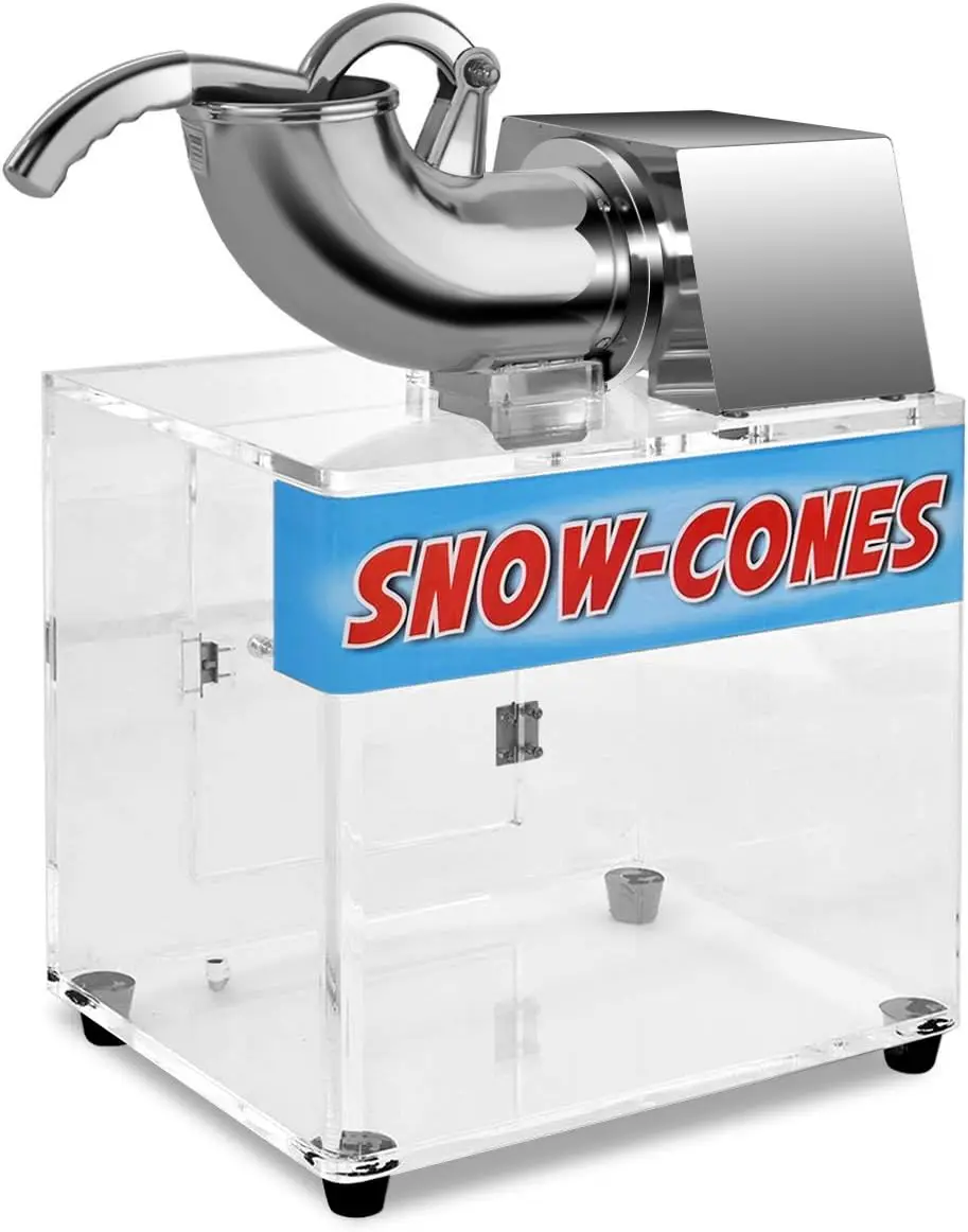 Commercial Snow Cone Machine, 440lbs/H Stainless Steel Ice Shaver with Dual Blades, 110V Electric Snow Cone Maker, Shaved Ice Ma