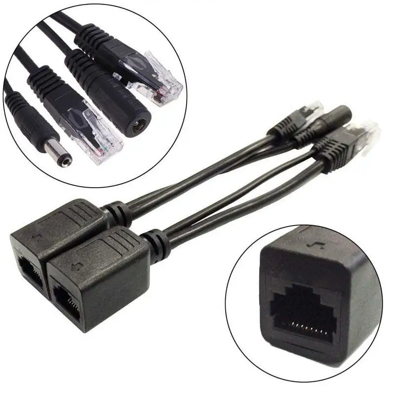 

1 шт. пластиковый кабель POE, пассивный адаптер питания через Ethernet, кабель для IP-камеры, POE-сплиттер, инжектор, модуль питания