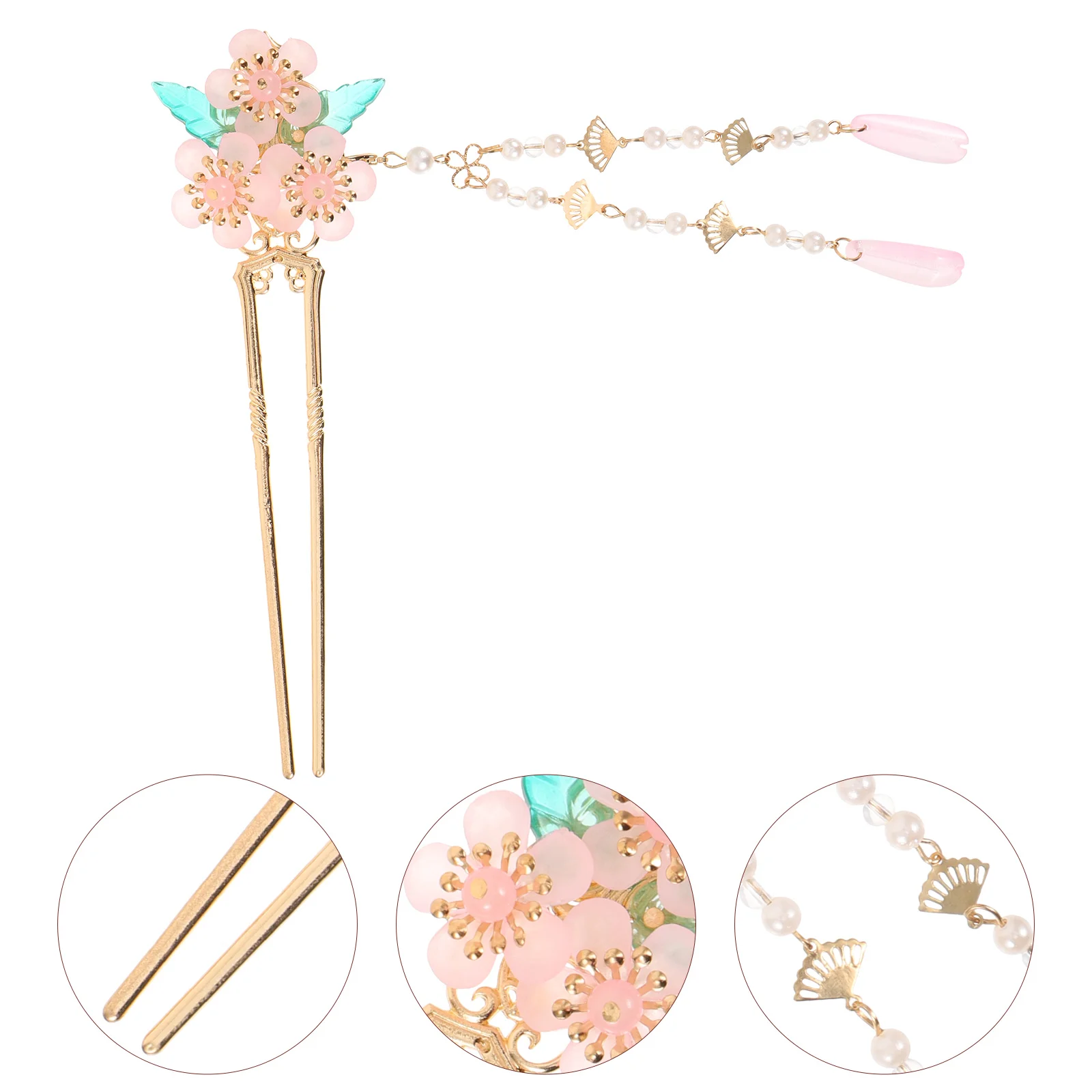 Hair Pins for Women Hairpin Bracelet Beads Wedding Stick Chinese Bridesmaid Gold Headpiece