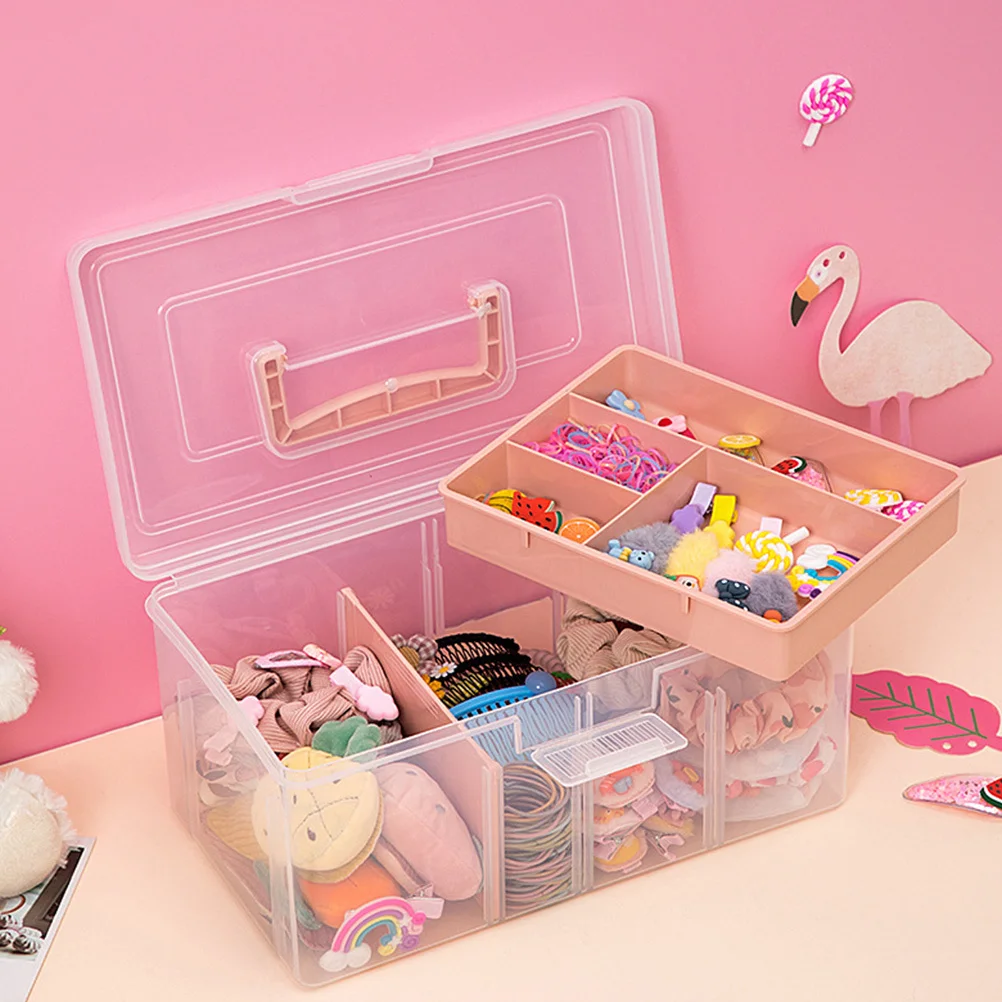 

4.8L Clear Storage Box Premium Transparent Organizer with Handle Multifunctional Container for Craft Supplies Cosmetics