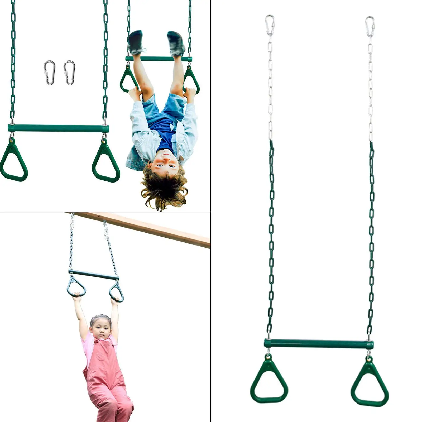 

18-дюймовые спортивные кольца для баров, сверхмощные цепные качели для игровой площадки на заднем дворе, дворовое оборудование