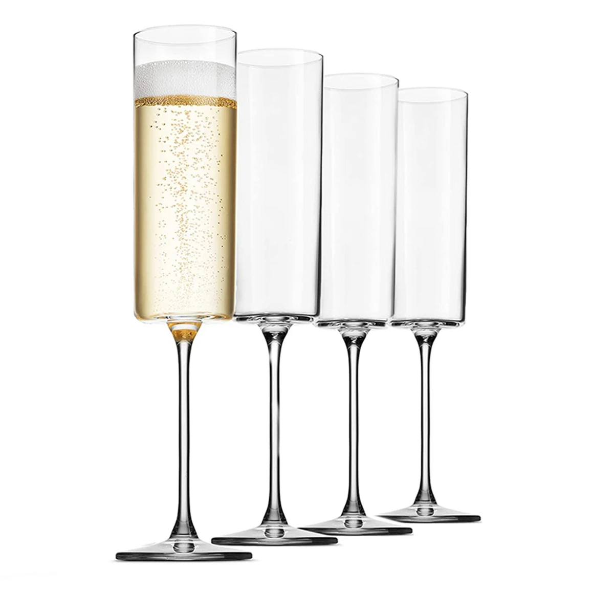 4 Pack 6-Ounce 4Pc Set, Square Edge Blown Glass Wine Glass