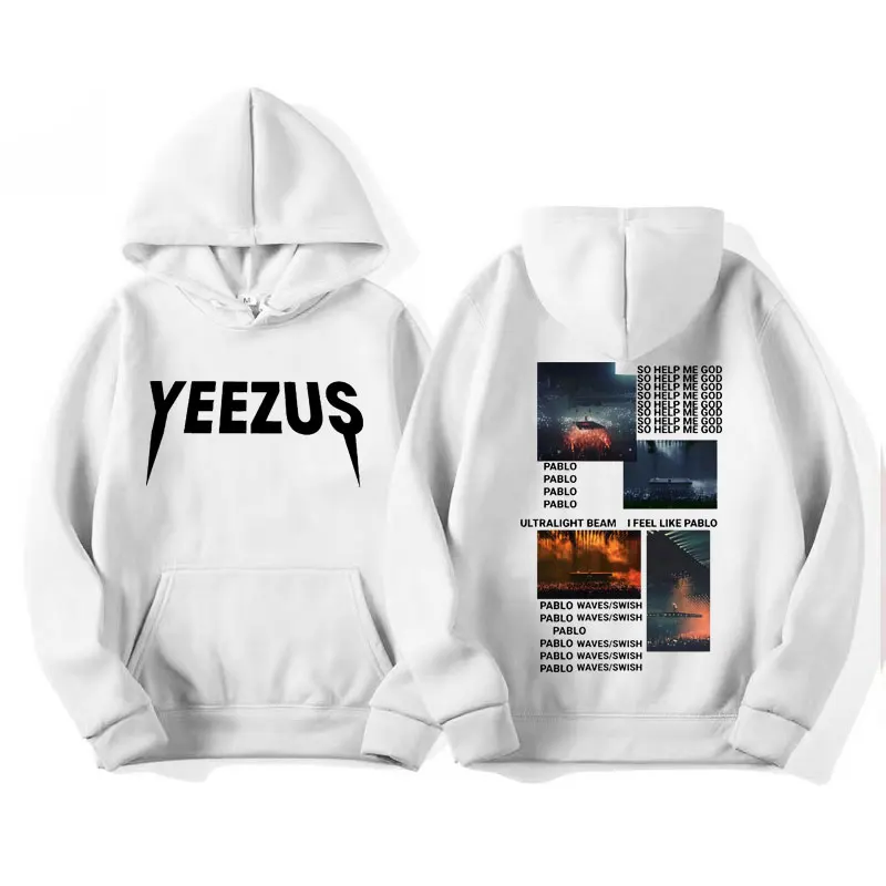 Rapper Kanye West Yeezus Hoodie The Life of Pablo Print Pullover Sweatshirt Men Women Fashion Vintage Hip Hop Hoodies Streetwear