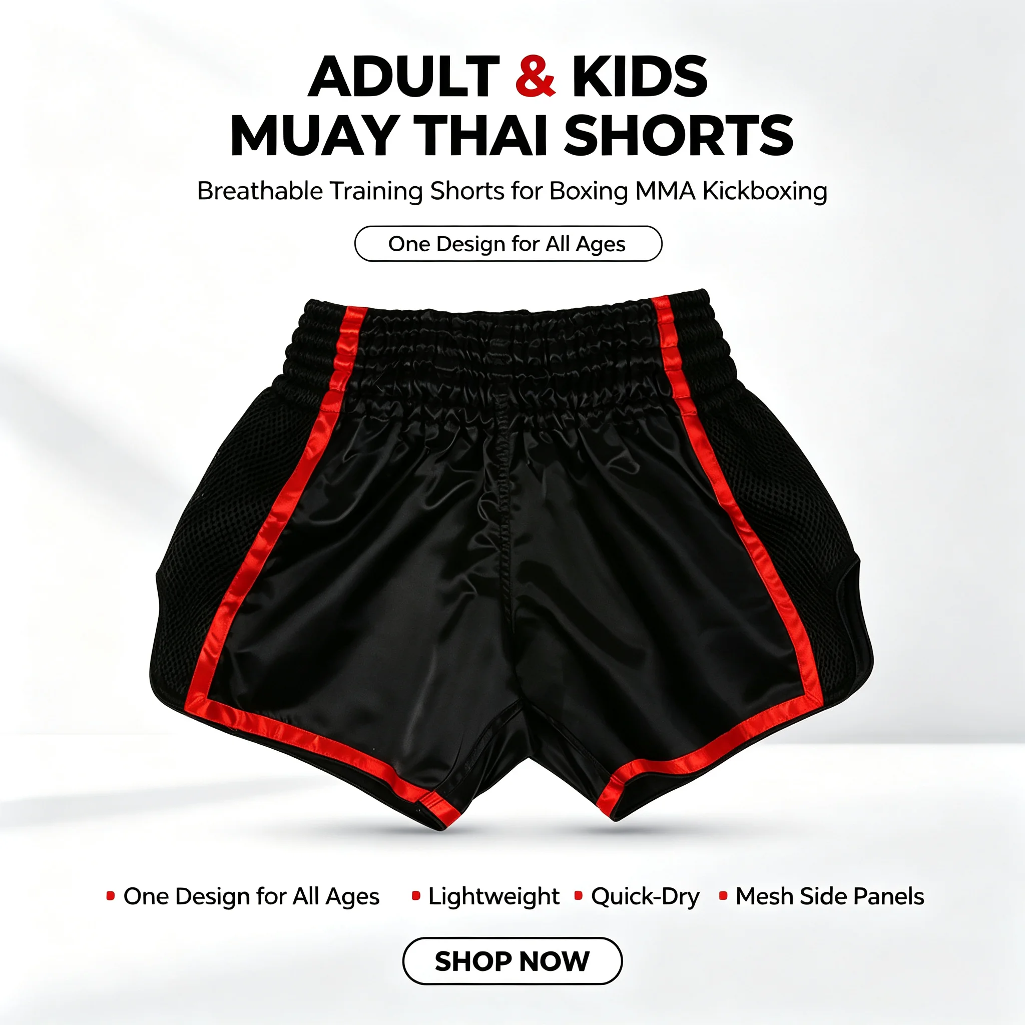 Einfache Boxshorts Leichte Satin-Muay-Thai-Shorts Ohne Aufdruck Kampfsport Grappling Sparring Käfigkampf Kickboxhose