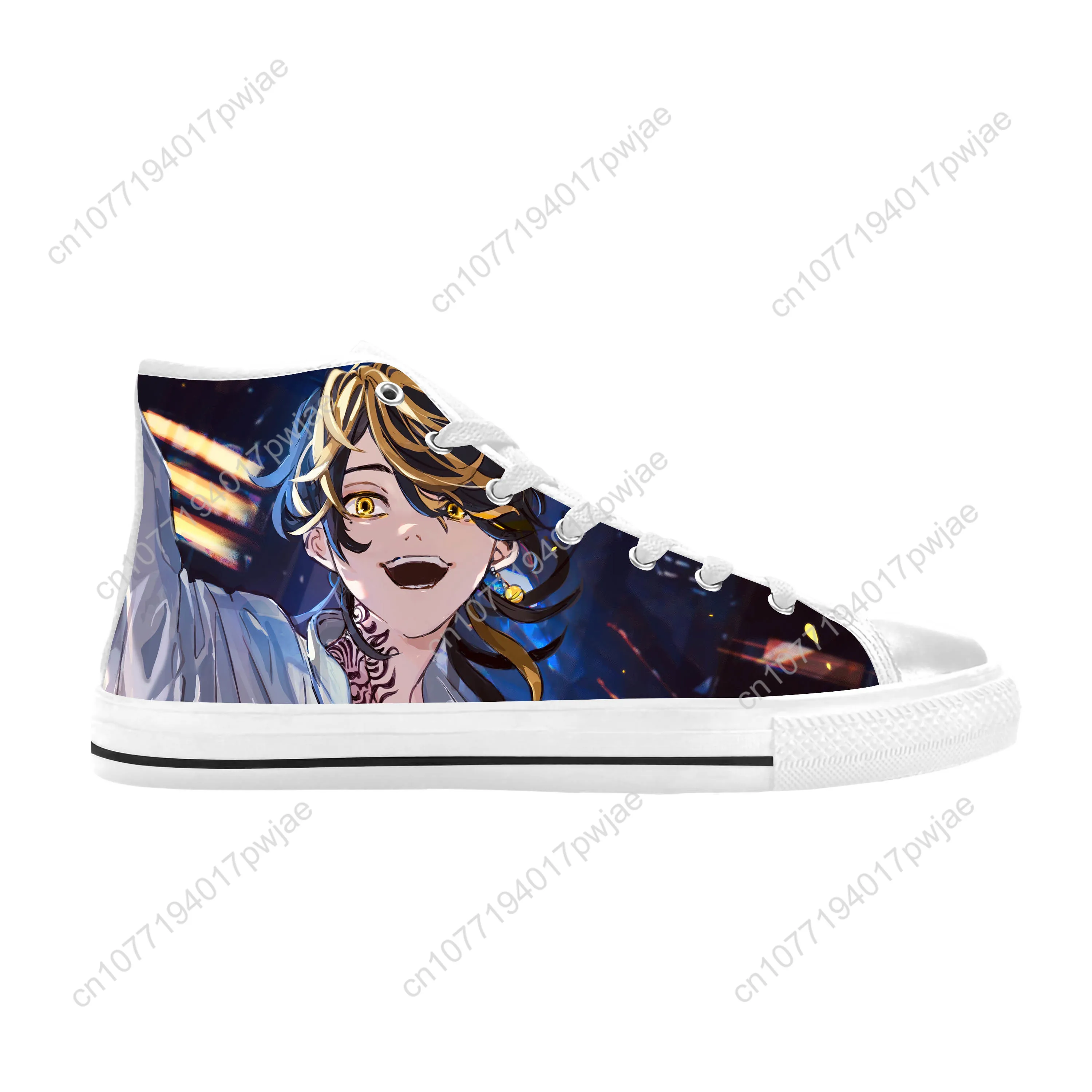 Japanse Anime Tokyo Revengers Hanemiya Kazutora Casual Stoffen Schoenen Hoge Top Comfortabele 3d Print Heren Dames Sneakers