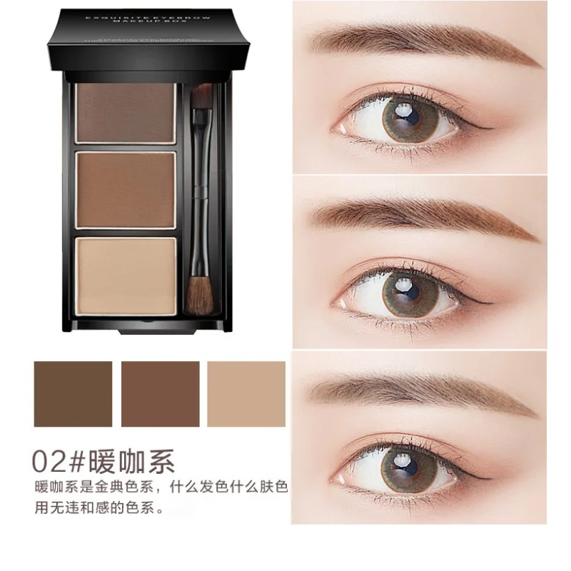 3차원 자연 섬세한 삼색 눈썹 파우더 비 얼룩 쉬운 착색 눈썹 파우더 아이 섀도우 메이크업