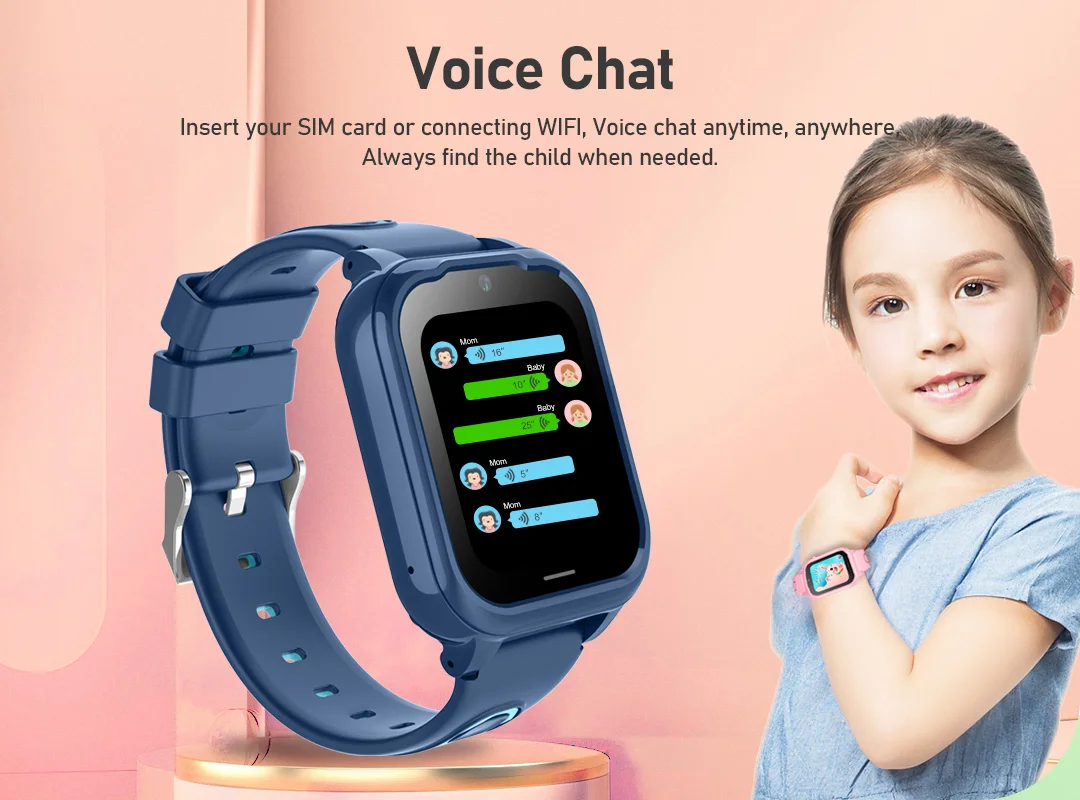 Wonlex 4G Smart Watch Bambini GPS WiFi Localizzazione scolastica Monitor Telefono Orologio KT28 Videochiamata SOS Bluetooth App Negozio Smart Baby Watch