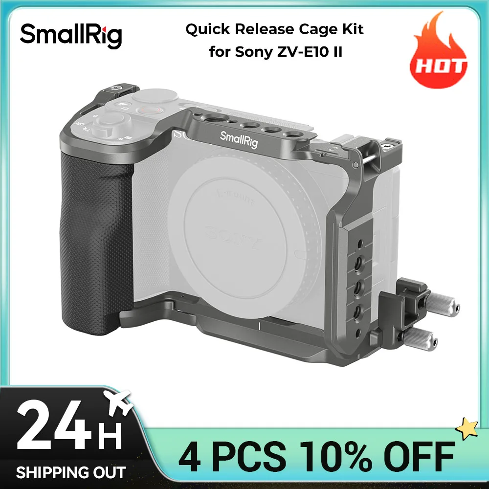 

Клетка для камеры SmallRig ZV-E10 II, комплект быстросъемных клеток HawkLock для Sony ZV-E10 II с быстросъемной пластиной Arca-Swiss 4949