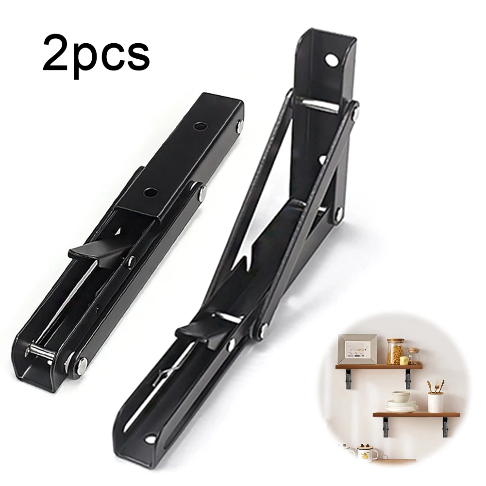 

2Pcs Folding Shelf Brackets Multi-Function Collapsible Shelf Bracket Heavy Duty Floating Shelf Brackets for DIY Home Table Bench