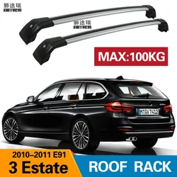 SHITURUI 2Pcs Roof bars For BMW 3-Series E91 Estate, 2004-2012 Aluminum Alloy Side Bars Cross Rails Roof Rack Luggage Carrier