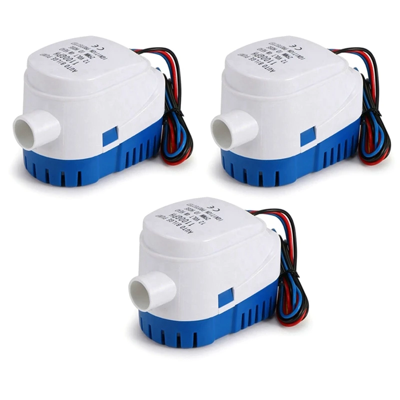 

3X Automatic Submersible Boat Bilge Water Pump 12V Auto With Float Switch Outlet