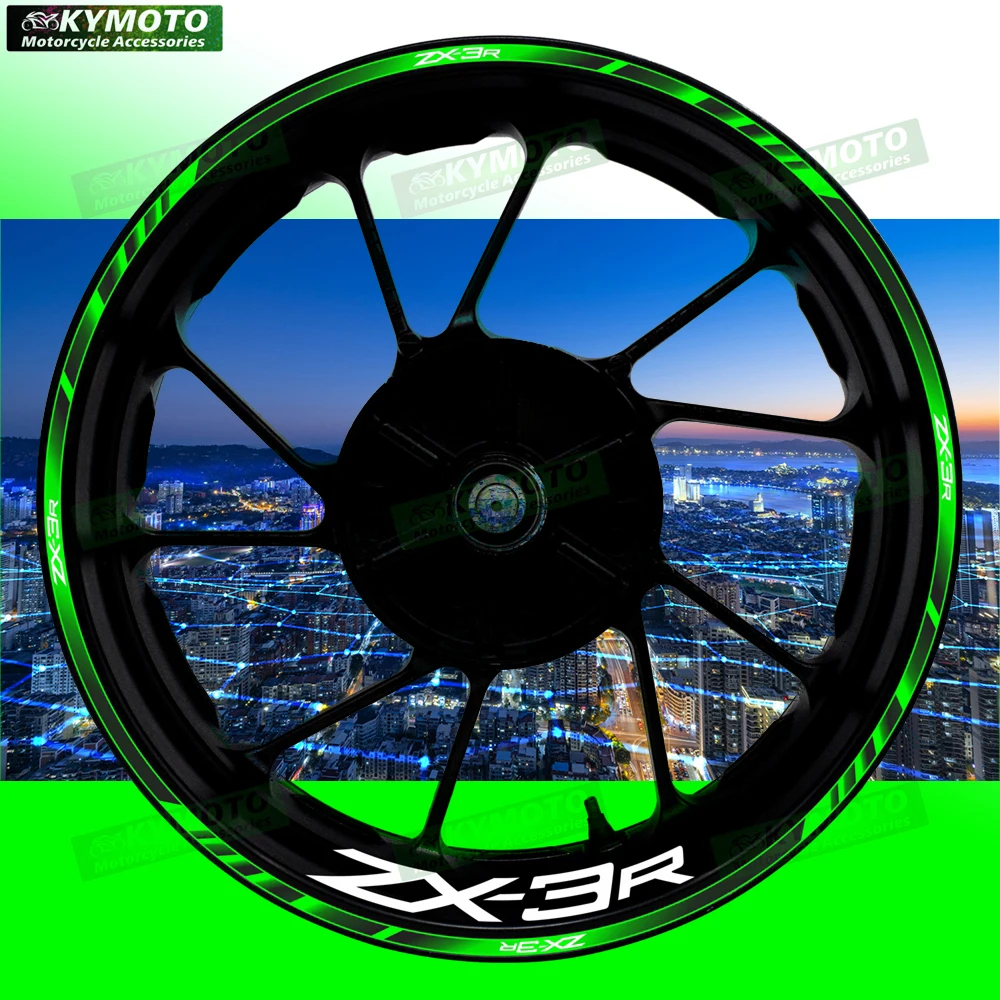 

For ZX-3R ZX3R motorcycle accessories 17-inch wheel decals fairing rims modified reflective stickers stripes decoration