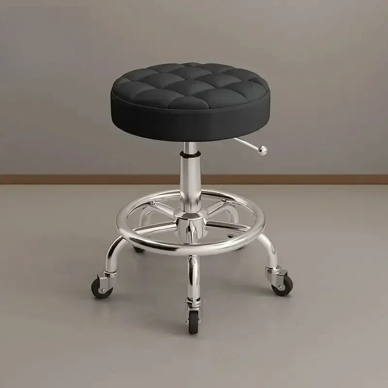 كرسي الحلاقين الجمالي عجلات بسيطة هيدروليكية محمولة كرسي تصفيف الشعر الدوار المصمم Coiffeur Stuhl الأثاث MQ50BC #4