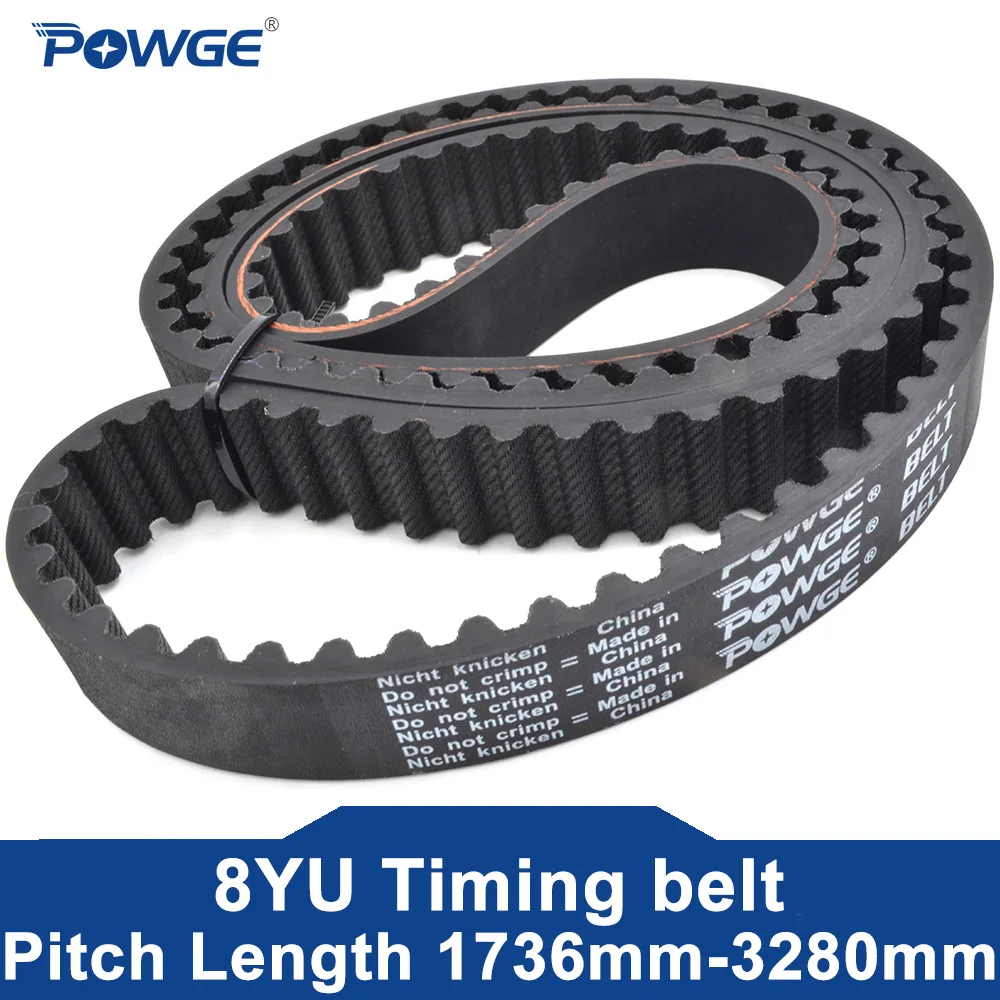 POWGE 8YU Timing belt Lp= 1736 1752 1760 1784 1800 1888 1896 1928 1960 1976 2000 2096 2456 2600 2800 2944 3280 Width 15-80mm