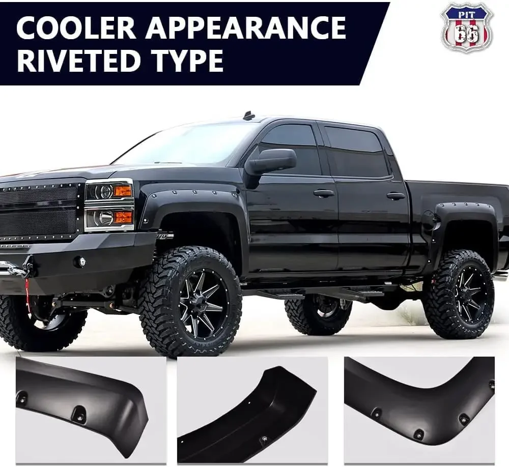 

[Цена со скидкой, горячая распродажа! ]Fender Flares, подходит для кровати Chevy Silverado 1500 07–13 лет (только 5–8 дюймов, кровать НЕ 6,5 футов/8 футов, НЕ Z71, не GMC Sie