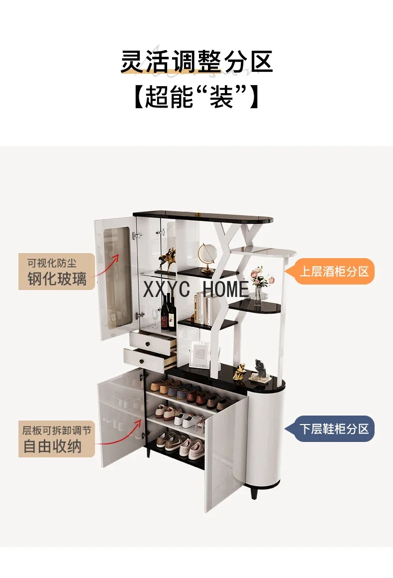 Home Living Room Entrance Cabinet Hallway Wine Cabinet Shoe  Integrated New Double-Sided Screen