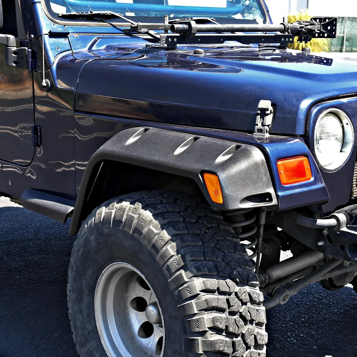 1997-2006 for Jeep Wrangler TJ LJ Pocket Riveted Wheel Arch Flares ABS Textured Black Extended Wheel Arch 4x4 Off Road Protector