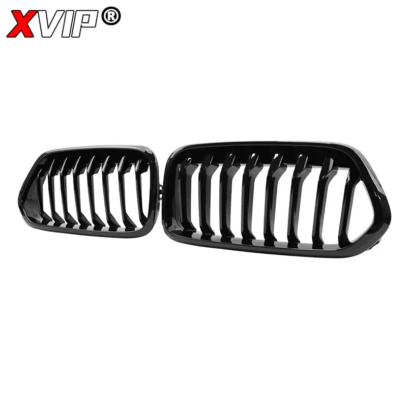 XVIP Chrome Diamonds Style Front Bumper Grilles For BMW X2 F39 2018-2021 Shiny Black Single And Double Line Style Racing Grills