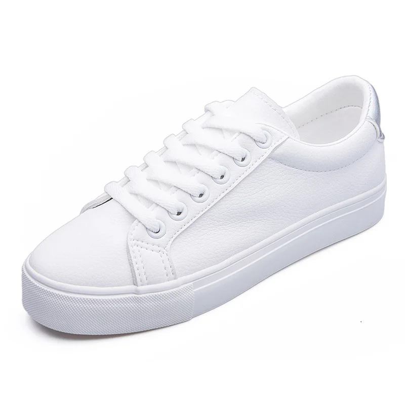 Women Platform Flats Shoes New Fashion Classic Vulcanize Shoes Spring Sport Shoes Casual PU Leather Female White Sneakers Shoes