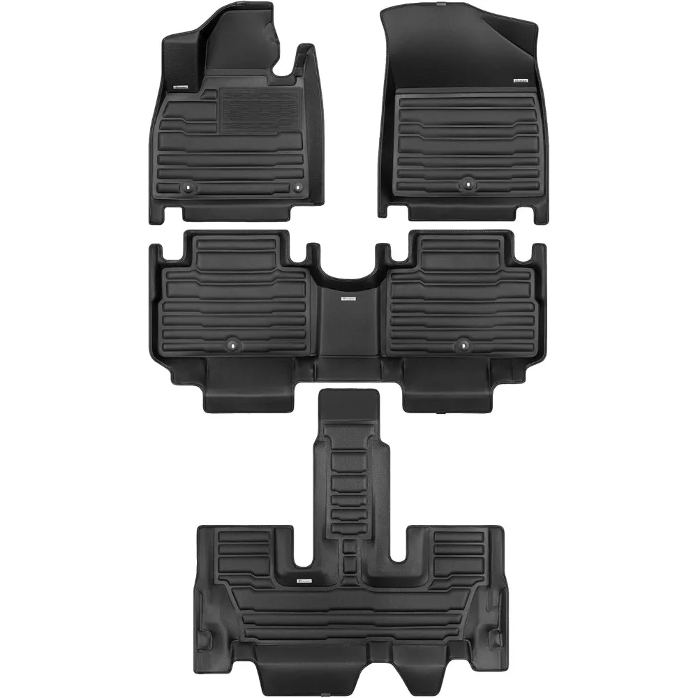 

Всепогодные автомобильные коврики на заказ для 7-местных моделей Kia Telluride 2020-2025 гг. — максимальное покрытие, лазерная измерительная защита