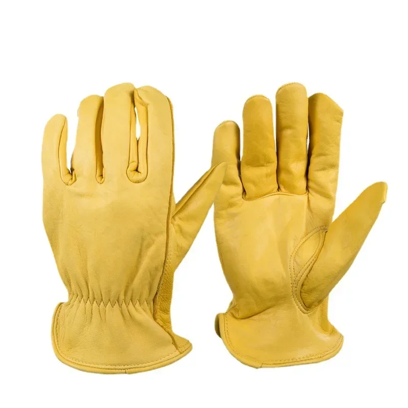 Leather Work Gloves Working Welding Safety Protective Gloves for Motorcycle Wood Cutting Construction Driving Garden 5002