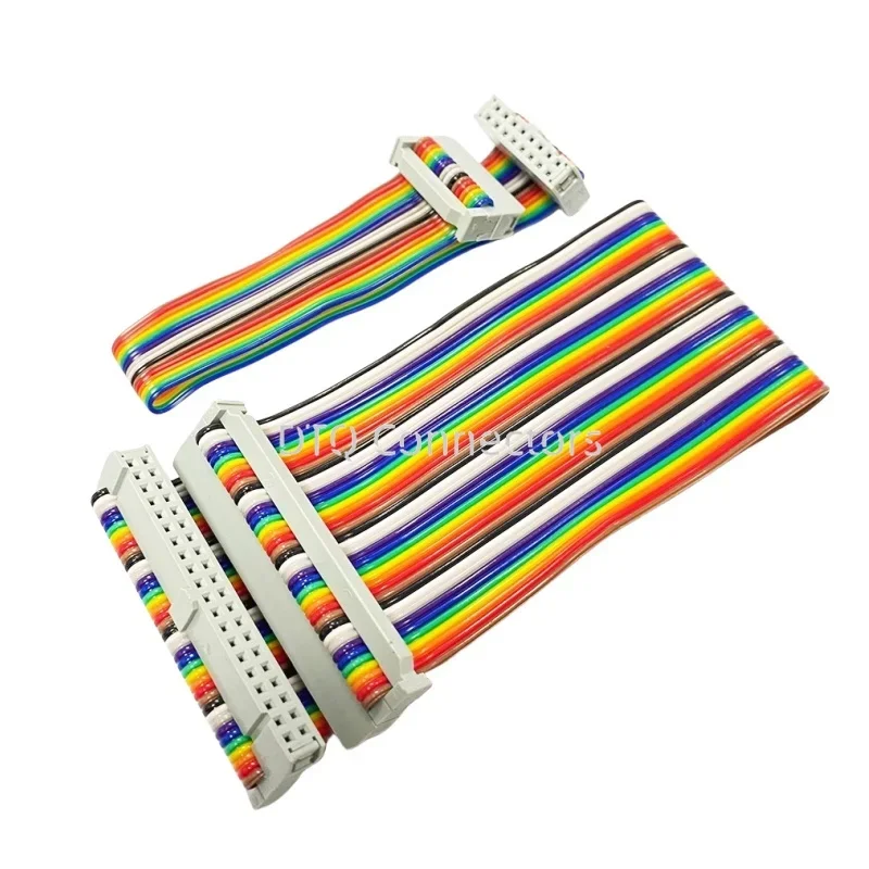 2.54mm FC pressure head gray white colored ribbon cable IDC ribbon cable co directional JTAG/AVR download connection cable