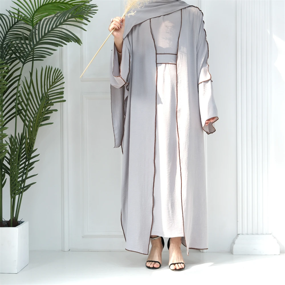 Eid Ramadan Kimono Cardigan for Women Muslim Modest Dress Dubai Turkey Kaftan Open Abaya Islamic Clothing Robe Marocain Caftan