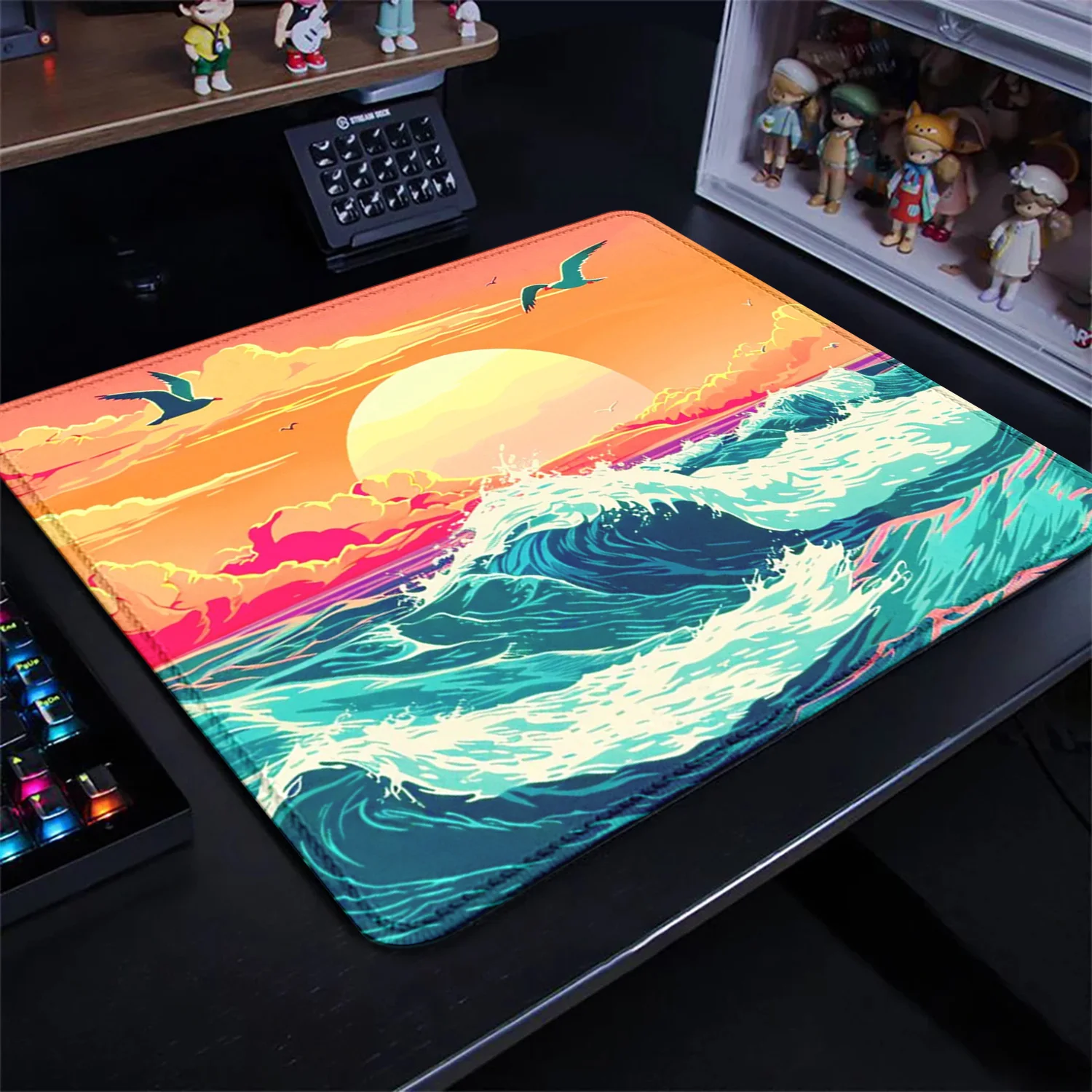 art mousepad Computer small mouse pads Keyboard Pad Mouse Mat Japan Sea Wave Gamer Soft Office Carpet Table Mat Desktop Mouse Pa