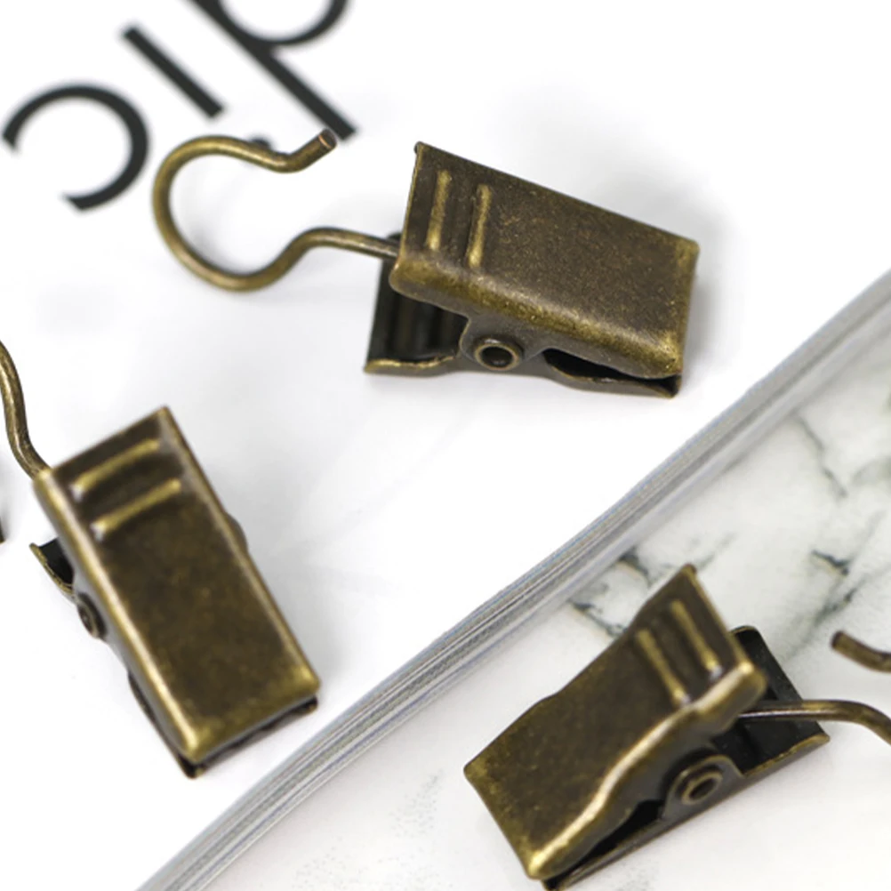 

60pcs Stainless Rods Bathroom Photo Clips Accessories Curtain Pothook Metal Curtain Hook Metal Hardware