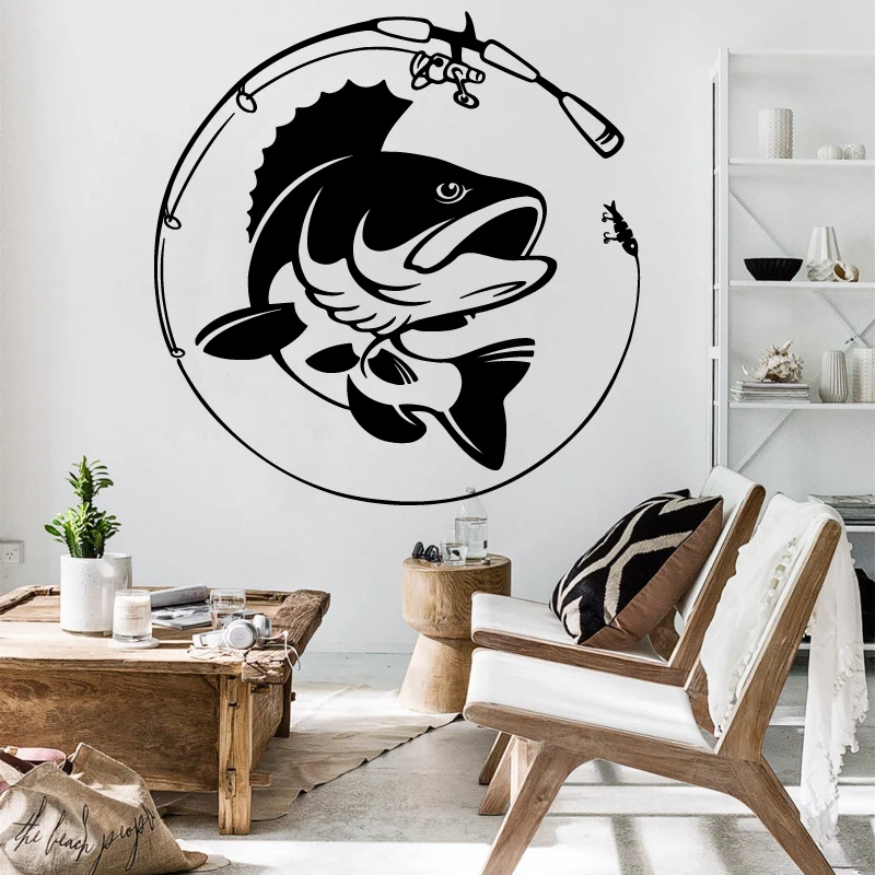 Fishing Wall Sticker Waterproof Car Sticker Removable Home Bedroom Fishing Club Door Window Decoration Vinyl Decal Gift 2KN8