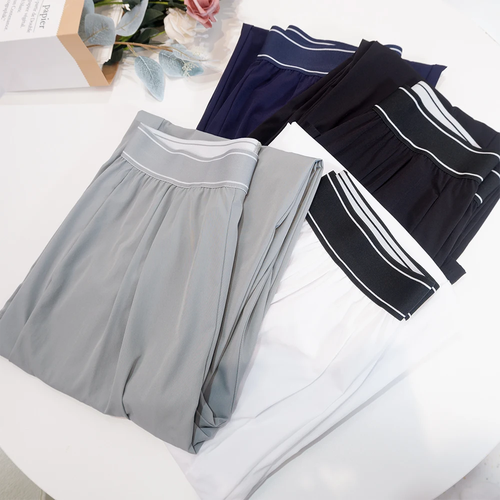 Summer slimming pants, quick drying sports pants, elastic waist woven wide leg pants, loose pants, casual lightweight high waist image 6
